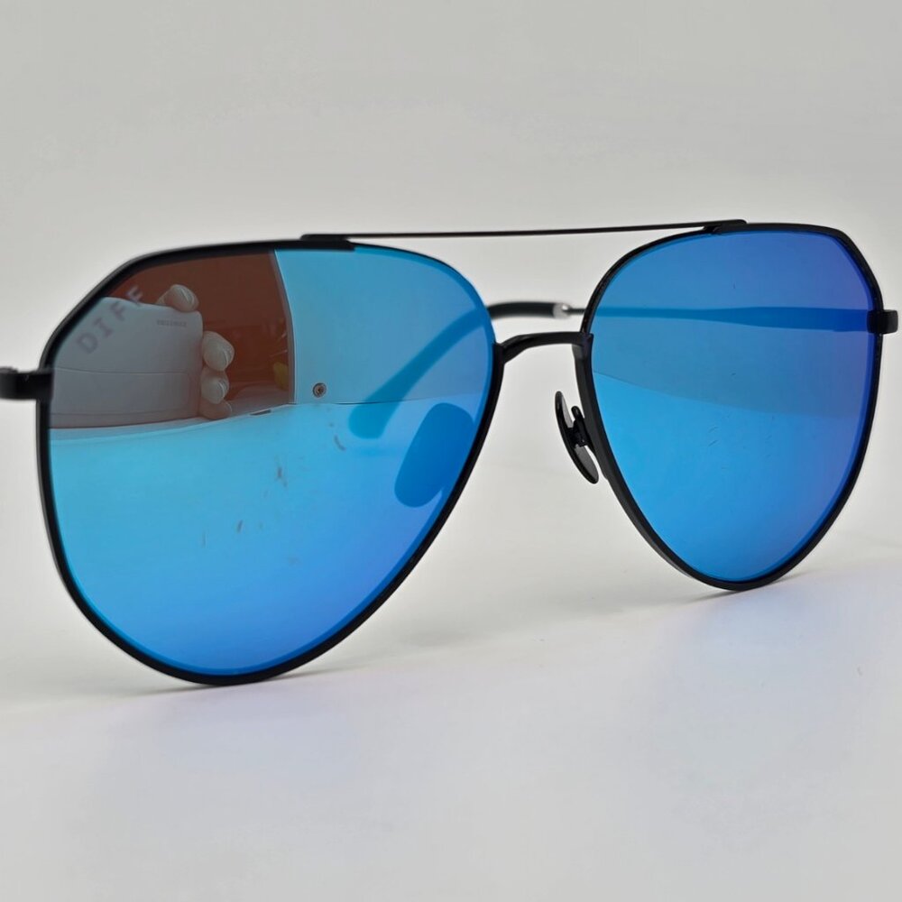 Diff Eyewear Dash Black Frame Polarized Blue Mirr… - image 10
